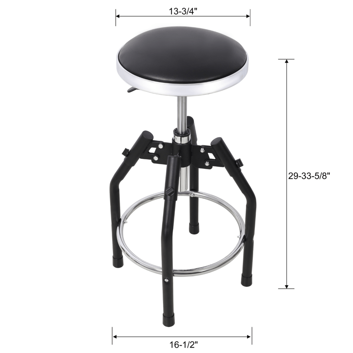 Heavy Duty Adjustable Hydraulic Shop Stool Adjustable Mechanic Stool Foot Rest Stool 360° Swivel - Black - Fab Heavy Parts