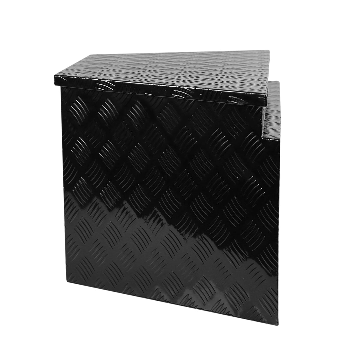 Heavy Duty Diamond Plate Aluminum Trailer Tongue Box with Seal Lock & Keys Black 32.5"x20.5"x18.3" - Fab Heavy Parts