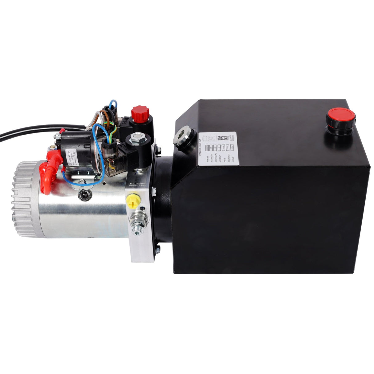 Heavy Duty Double Acting 12V DC Hydraulic Power Unit 6 Quart Steel Tank, Hydraulic Pump for Dump Trailers Aerial Platforms and Industrial Lifting Application with Remote Control - Fab Heavy Parts