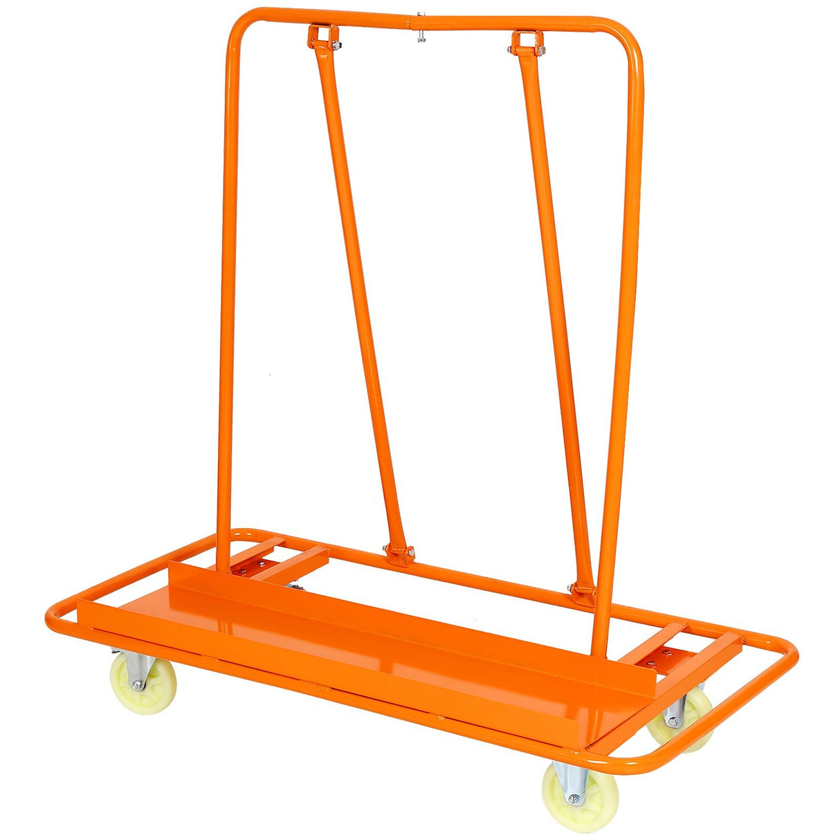 Heavy Duty Drywall Sheet Cart & Panel Dolly 1600lbs Load Capacity Casters with Brake - Orange - Fab Heavy Parts