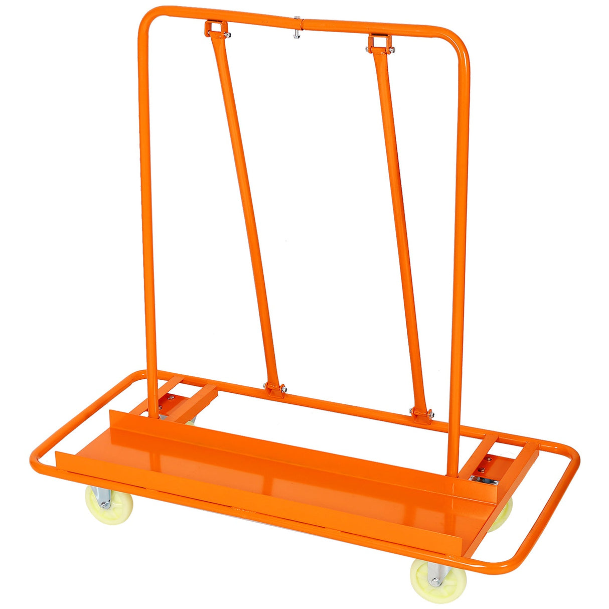 Heavy Duty Drywall Sheet Cart & Panel Dolly 1600lbs Load Capacity Casters with Brake - Orange - Fab Heavy Parts