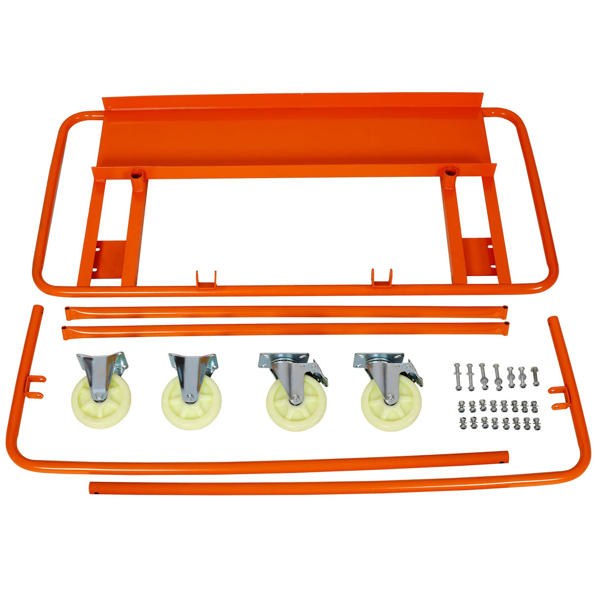 Heavy Duty Drywall Sheet Cart & Panel Dolly 1600lbs Load Capacity Casters with Brake - Orange - Fab Heavy Parts