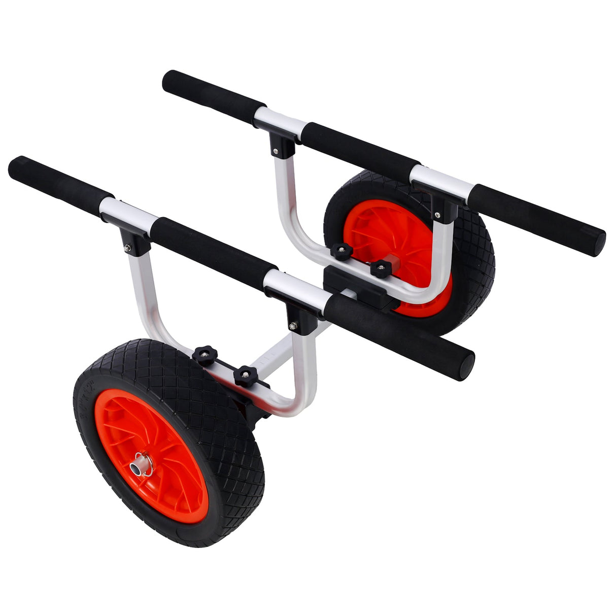 Heavy Duty Kayak Cart Width Adjustable Canoe with 12inch Flatfree Beach Wheels Boat Dolly Trolley with Airless - Fab Heavy Parts