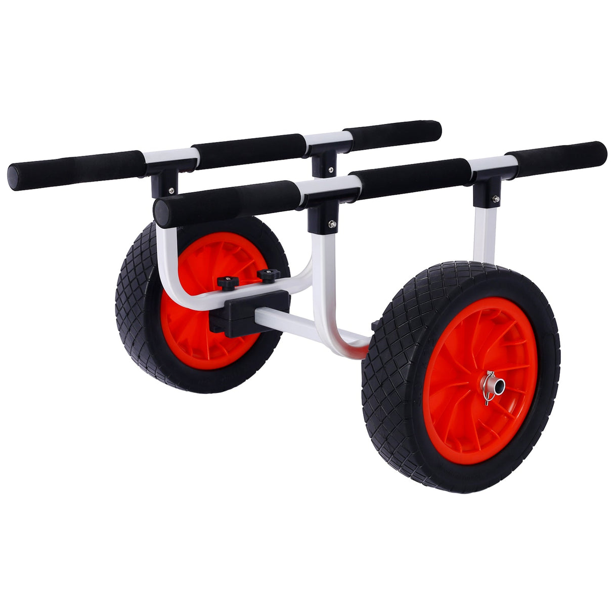 Heavy Duty Kayak Cart Width Adjustable Canoe with 12inch Flatfree Beach Wheels Boat Dolly Trolley with Airless - Fab Heavy Parts