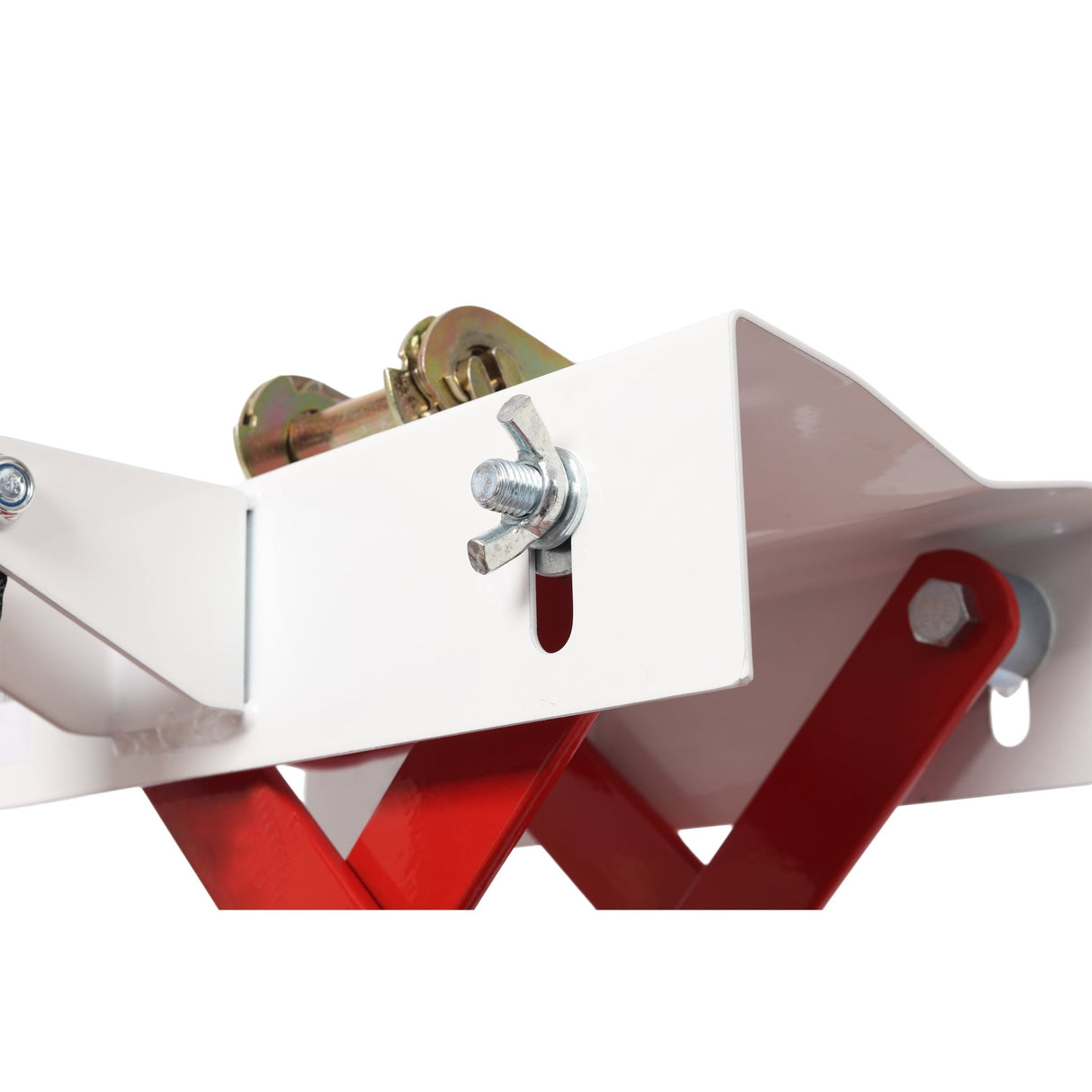 Heavy - Duty Low Lift Transmission Jack with Nylon Safety Strap Steel 450 Lbs Capacity - Fab Heavy Parts