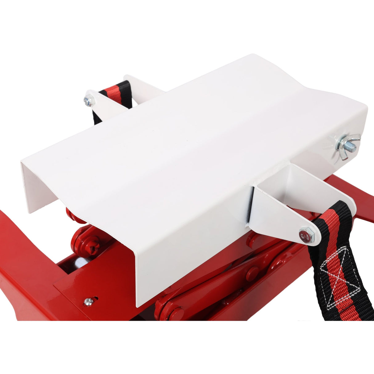 Heavy - Duty Low Lift Transmission Jack with Nylon Safety Strap Steel 450 Lbs Capacity - Fab Heavy Parts