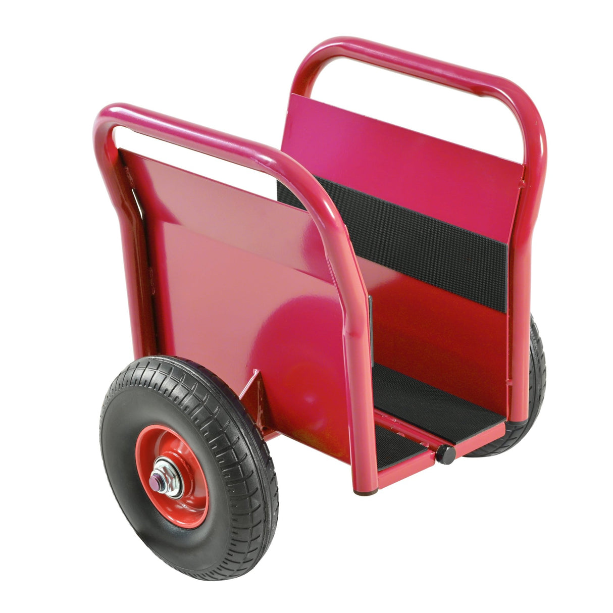 Heavy Duty Panel Dolly Slab Two Nice Handles 10" Solid Rubber Tires Super Weight 1000 LBS All - Terrain Movement - Red - Fab Heavy Parts
