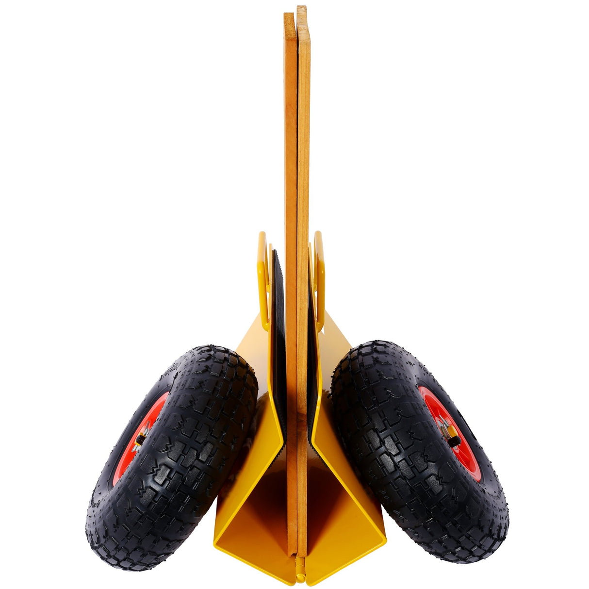 Heavy Duty Panel Dolly Slab with Handle & 2 10" Pneumatic Tires Wheels 600LBS Load Capacity - Yellow - Fab Heavy Parts