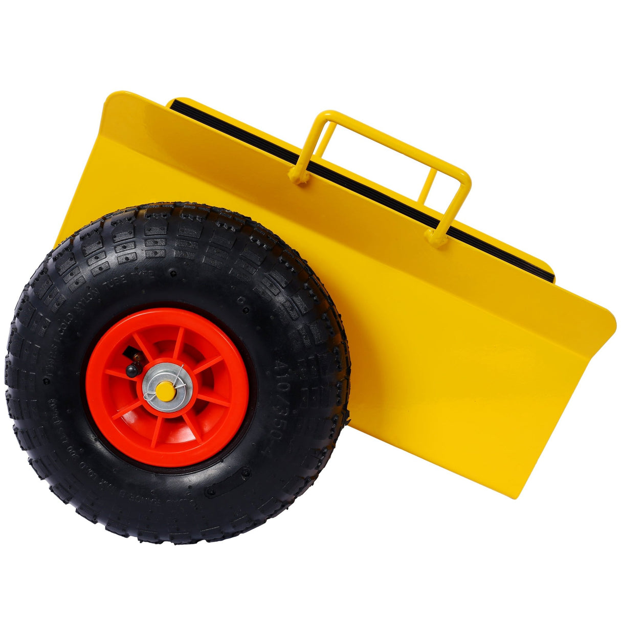 Heavy Duty Panel Dolly Slab with Handle & 2 10" Pneumatic Tires Wheels 600LBS Load Capacity - Yellow - Fab Heavy Parts