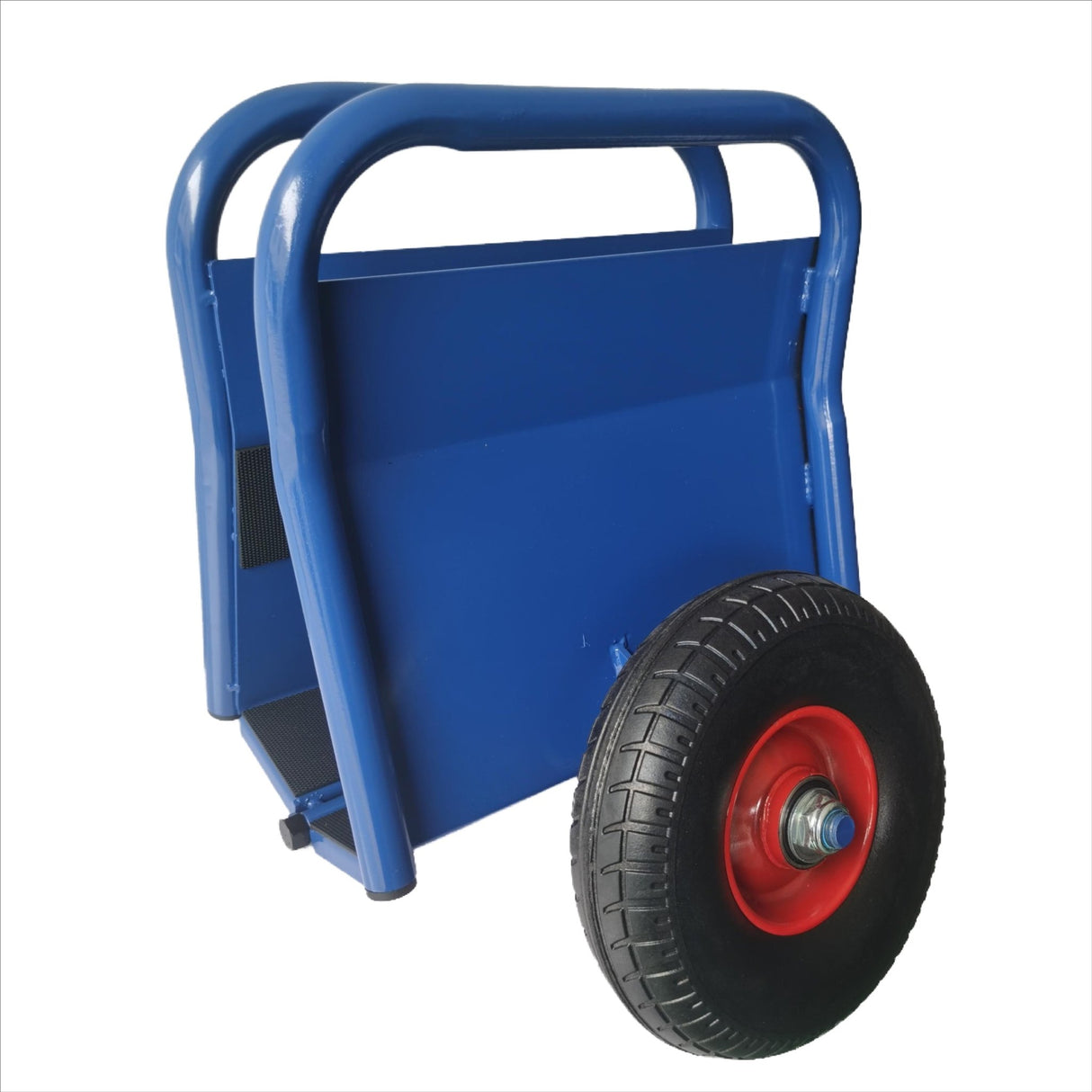 Heavy Duty Panel Slab Dolly Two Handles 10" Solid Rubber Tires 1000 LBS Capacity - Blue - Fab Heavy Parts