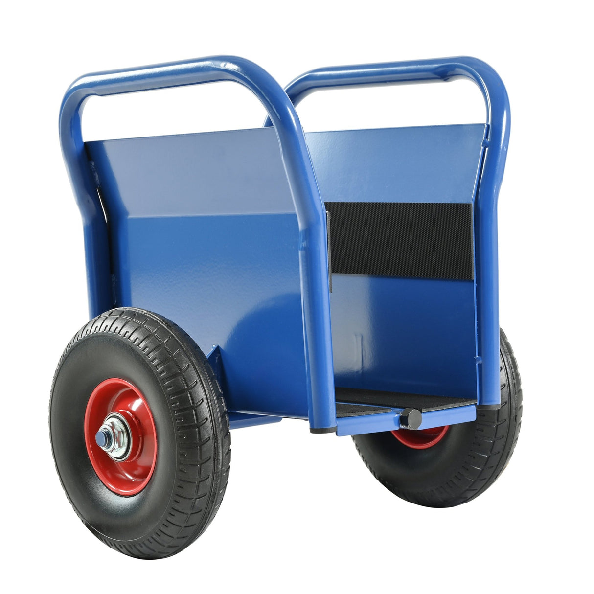 Heavy Duty Panel Slab Dolly Two Handles 10" Solid Rubber Tires 1000 LBS Capacity - Blue - Fab Heavy Parts