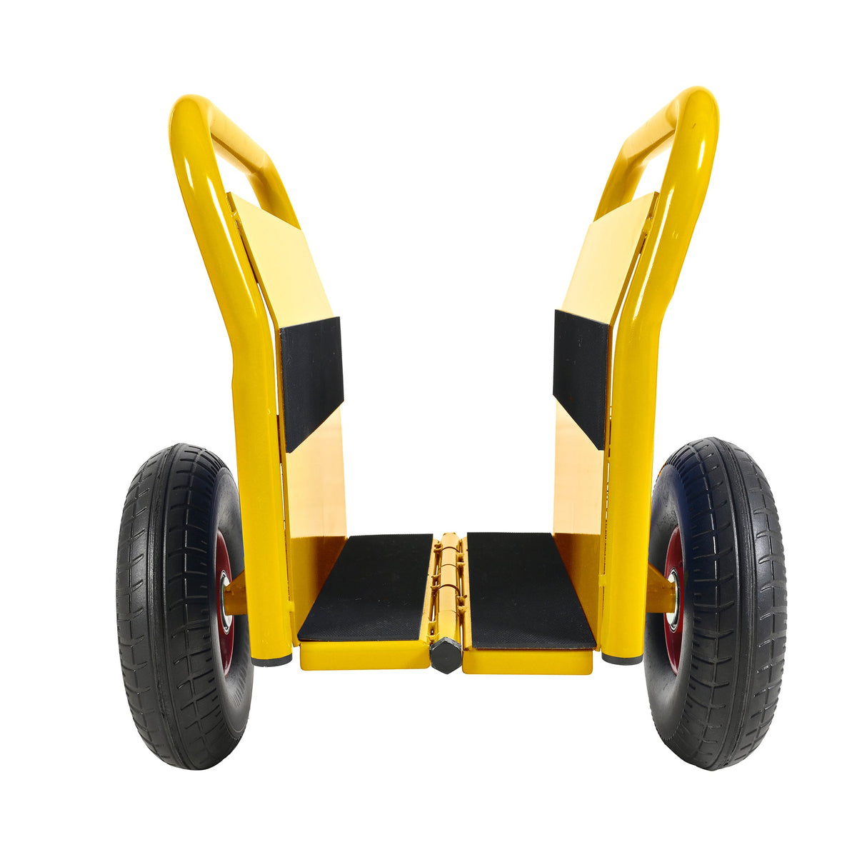 Heavy Duty Panel Slab Dolly Two Handles 10" Solid Rubber Tires 1000 LBS Capacity - Yellow - Fab Heavy Parts