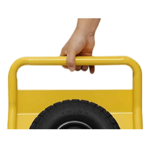 Heavy Duty Panel Slab Dolly Two Handles 10" Solid Rubber Tires 1000 LBS Capacity - Yellow - Fab Heavy Parts