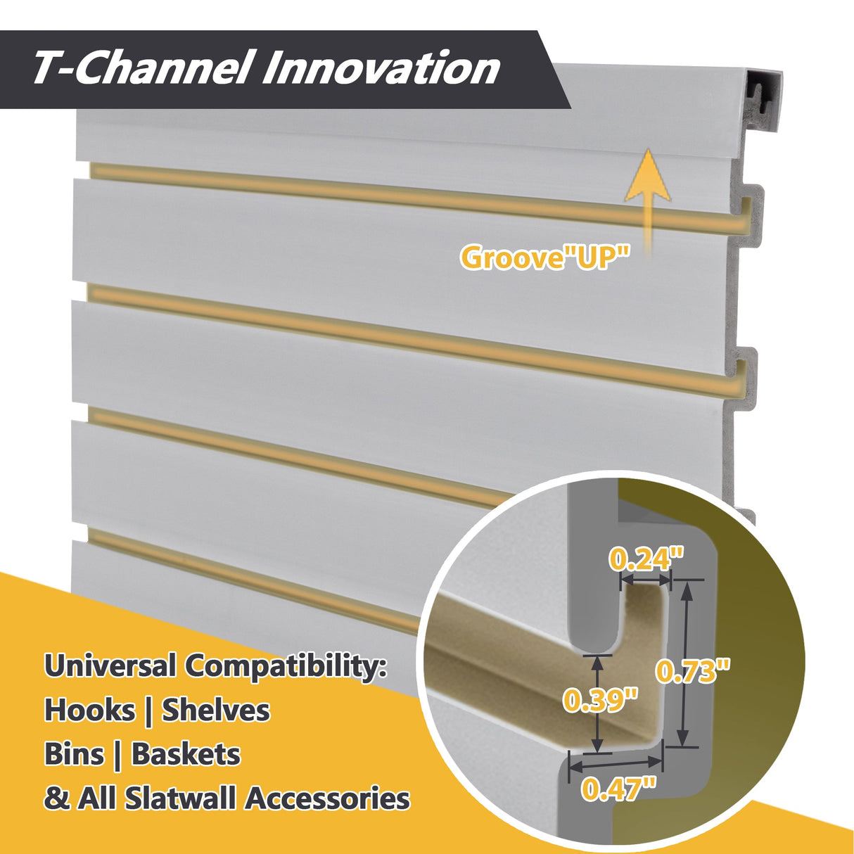 Heavy Duty PVC Slatwall Garage Organizer 8ft x 4ft Section with 10 Panels - Fab Heavy Parts