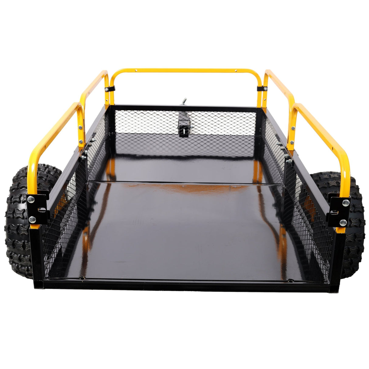 Heavy - Duty Tow - Behind Dump Cart 1000 lbs Load Capacity for ATV UTV Lawn Mower Tractor Yard Garden Farm Hauling - Yellow - Fab Heavy Parts