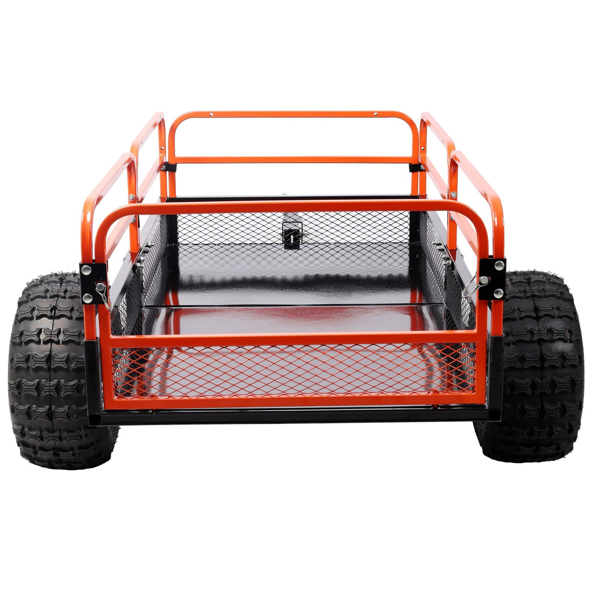 Heavy - Duty Tow - Behind Dump Cart 1500 lbs Load Capacity for ATV UTV Lawn Mower Tractor Yard Garden Farm Hauling - Orange - Fab Heavy Parts
