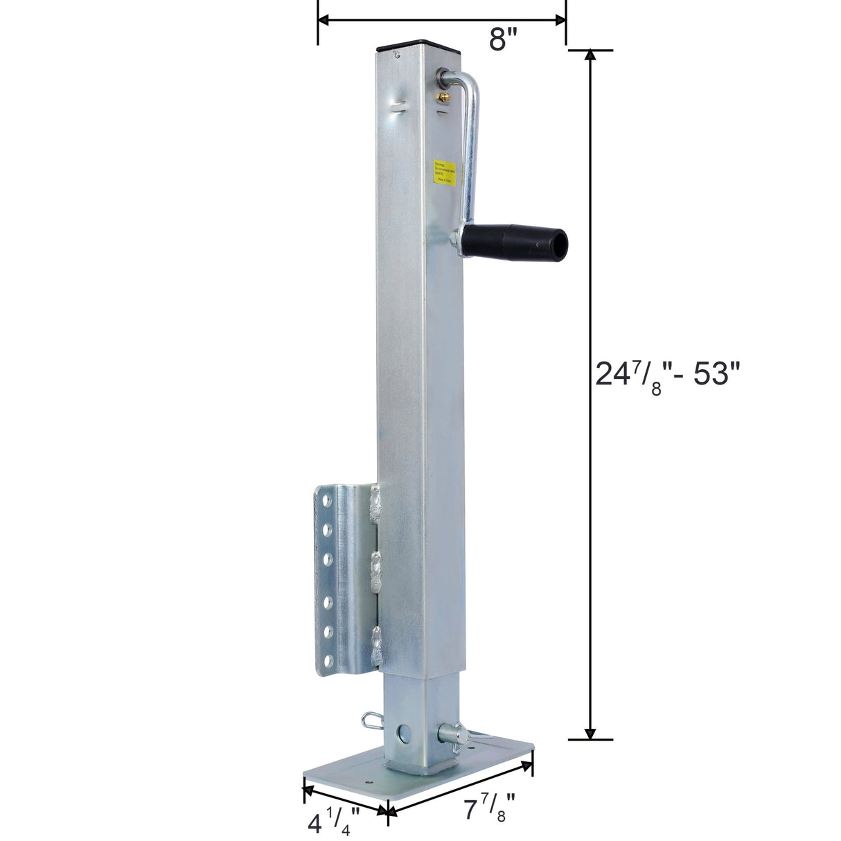 Heavy Duty Trailer Jack Fixed Mount w/ Drop Leg 28.6 in. Lift Max Load 2,500 Lbs - Fab Heavy Parts
