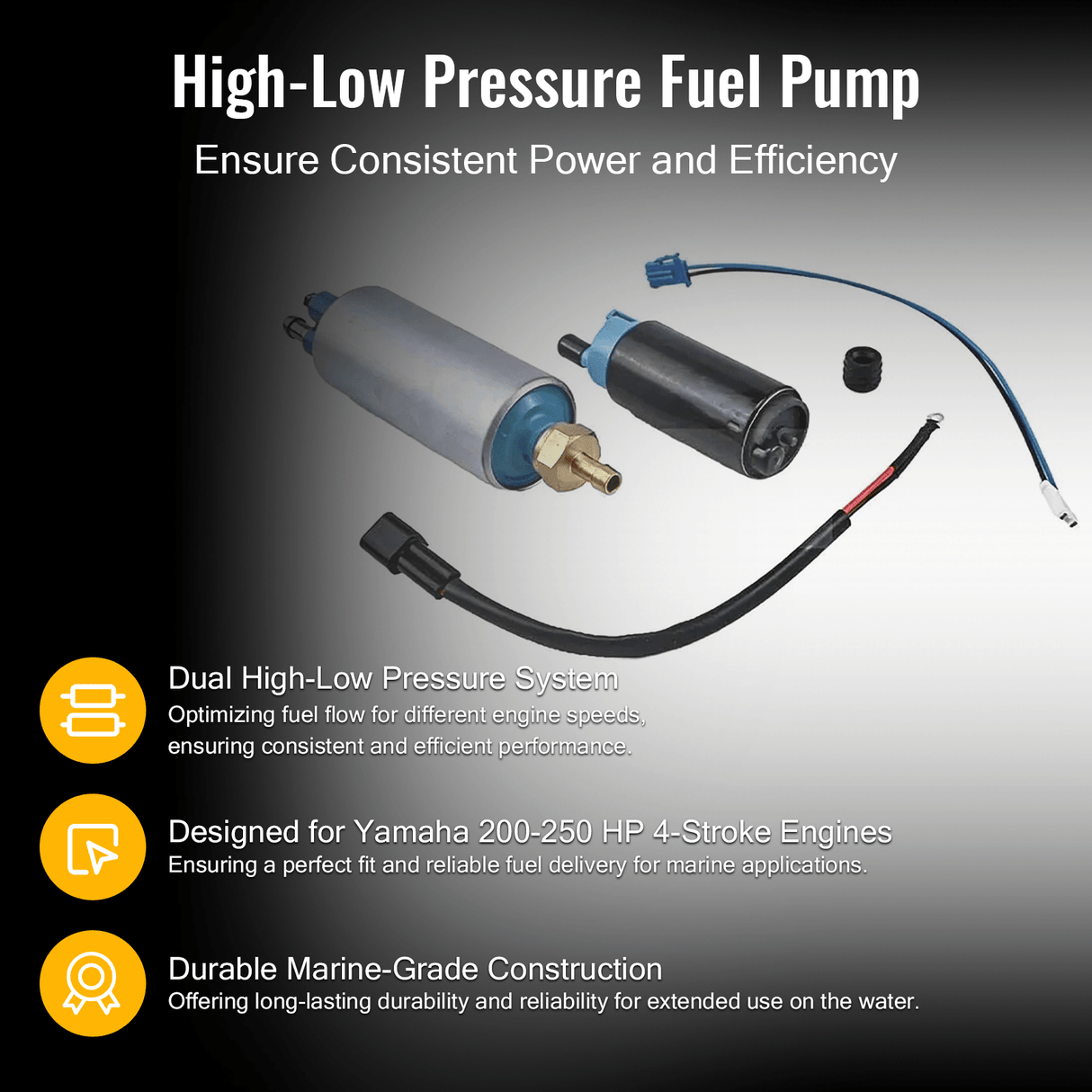 High & Low Pressure Fuel Pump 69J - 13907 - 00 - 00 69J - 24410 - 00 - 00 Fits for Yamaha 200 - 250 HP 4 - Stroke - Fab Heavy Parts