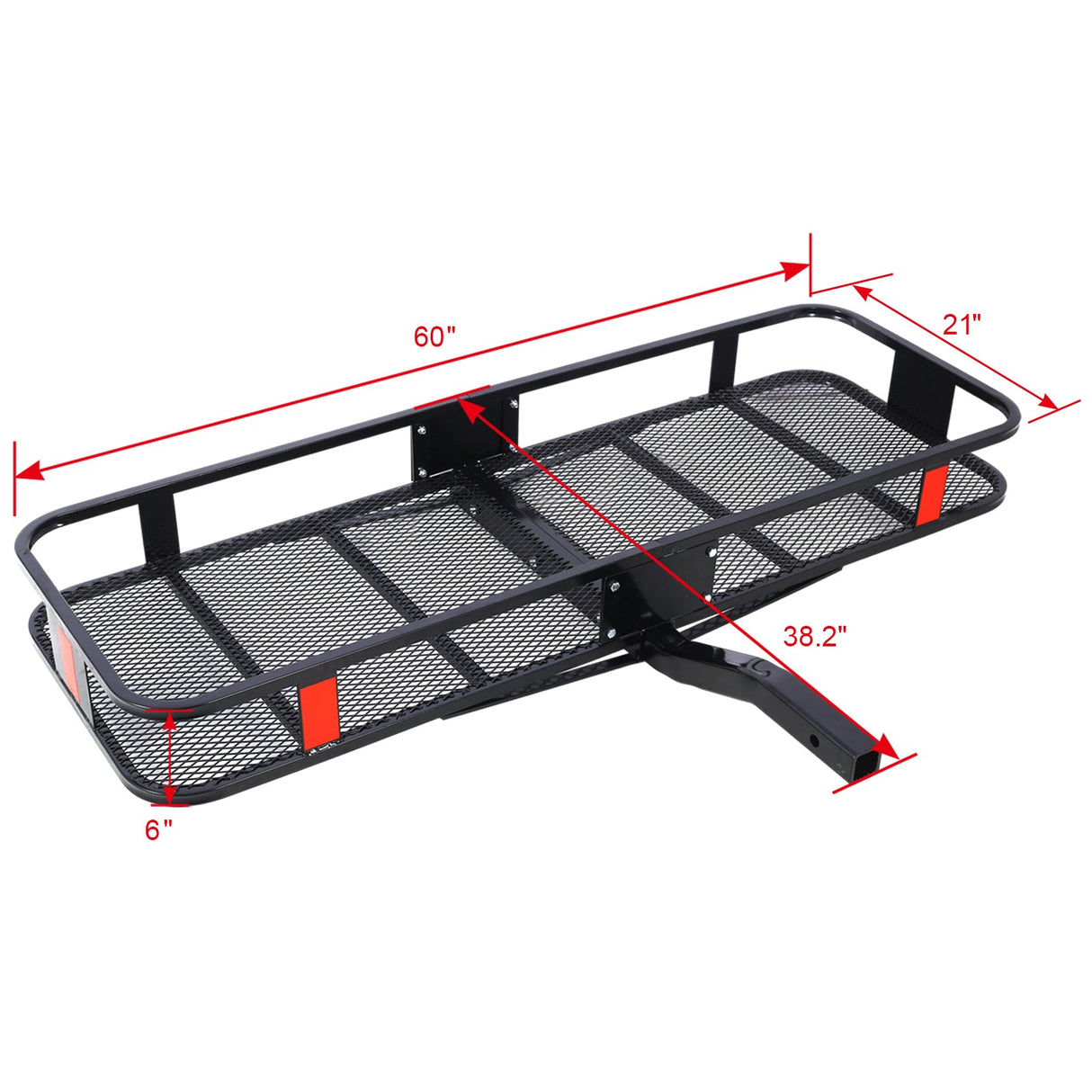 Hitch Mount Cargo Carrier Basket 60" X 21" X 6" with Waterproof Cargo Bag 56" X 20" X 20" 500 Lbs Capacity - Fab Heavy Parts