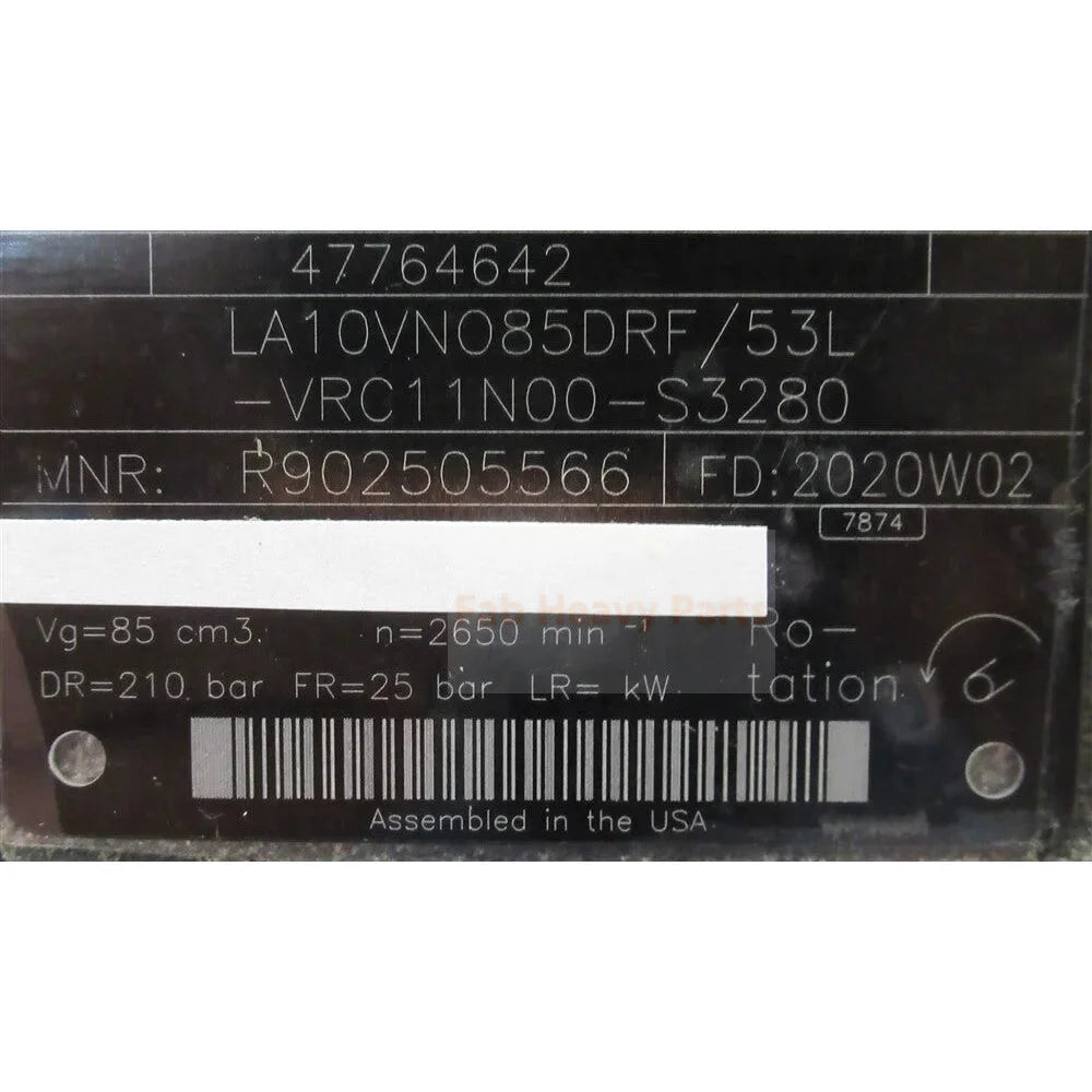Hydraulic Axial Piston Pump R902505566 47764642 Fits for Case IH Quadtrac Tractors 370 420 450