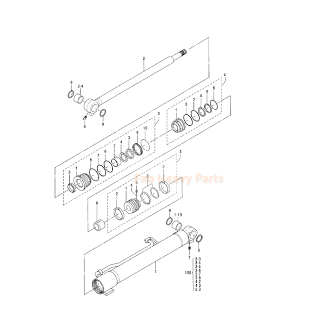 Cilindro de auge hidráulico 4467672 se adapta a la excavadora de Hitachi ZX35U