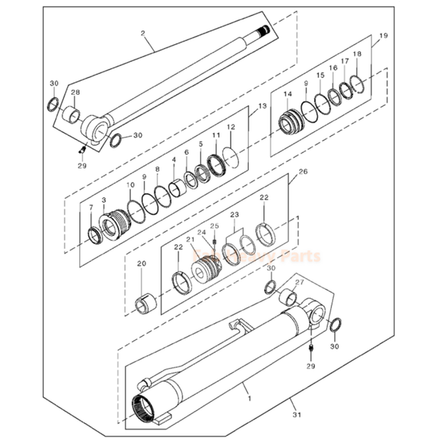 Hydraulic Boom Cylinder 4467672 Fits for John Deere Excavator 35C 35ZTS