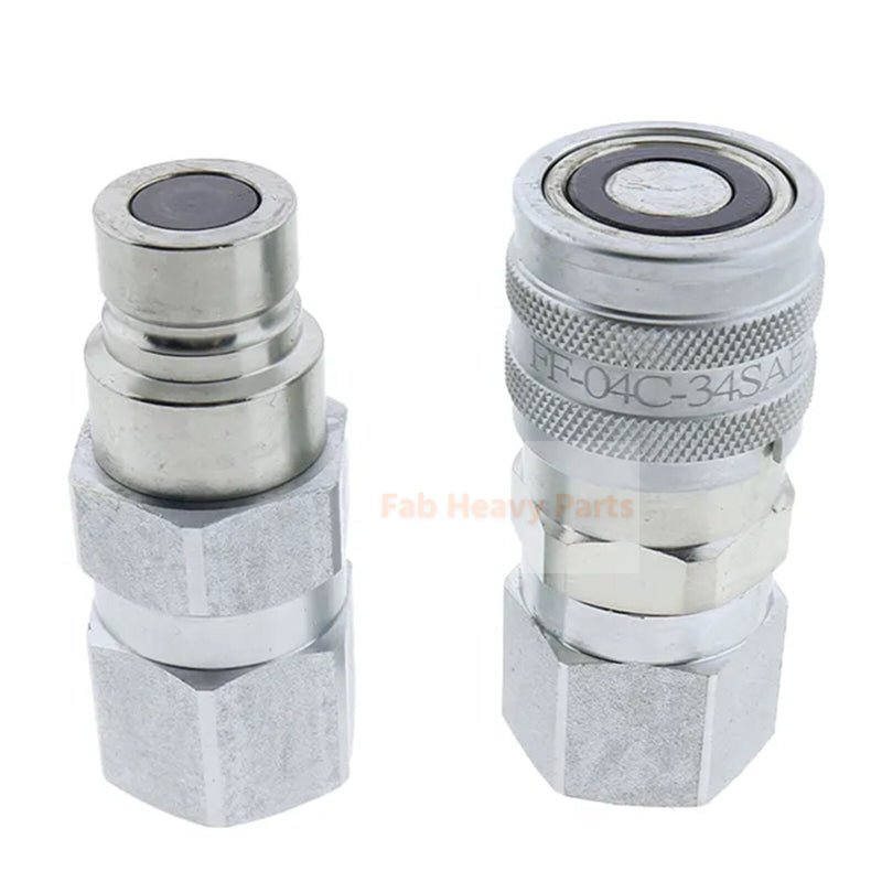 Hydraulic Flat Face Coupler Kit AT312470 KV14216 For John Deere 250 317 325 332D - Fab Heavy Parts