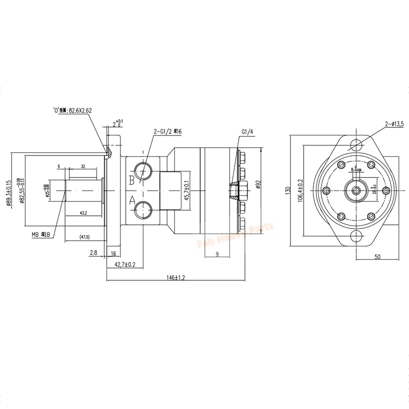 Hydraulic Motor 101-1660-009 Replaces Eaton Char-Lynn H Series