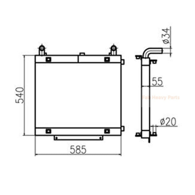 Hydraulic Oil Cooler 11M8-40032 for Hyundai Excavator R55-7 R55W-7