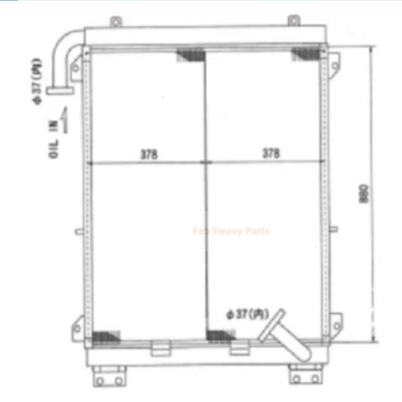 Hydraulic Oil Cooler 20Y - 03 - K1220 20Y - 03 - 27120 Fits for Komatsu PC200EL - 6K PC200EN - 6K PC210 - 6K PC210LC - 6K PC240 - 6K PC240LC - 6K PC240NLC - 6K - Fab Heavy Parts