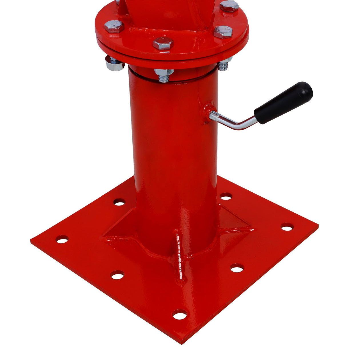 Hydraulic Pickup Truck Crane with Hand Winch Bed Hoist Jib 2000 - Lb. Capacity Red - Fab Heavy Parts