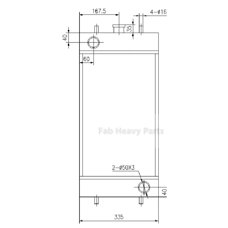Hydraulic Radiator 4668185 for Hitachi Excavator ZAX75US - 3 ZAX85US - 3 - Fab Heavy Parts