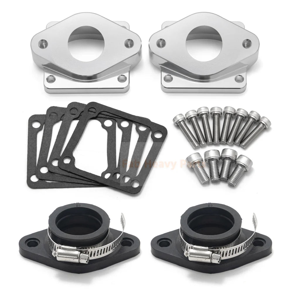 Intake Manifolds Kit Dual Boots 26 - 28mm Carbs Carburetor Fits for Yamaha Banshee 350 - Fab Heavy Parts