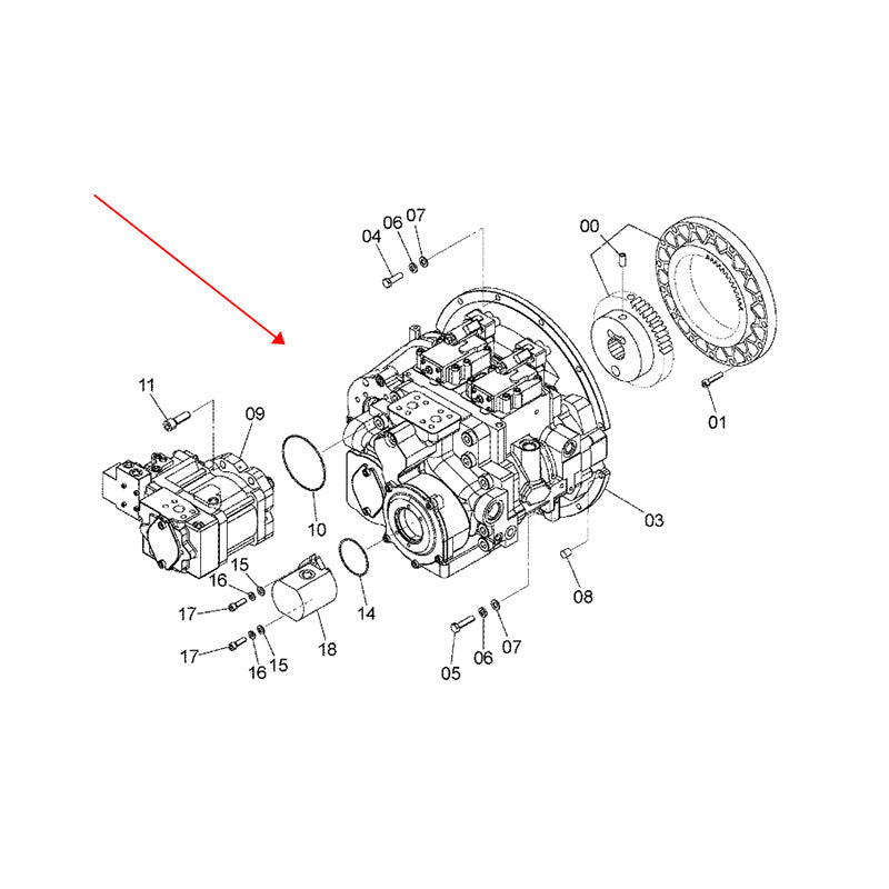 Kawasaki K5V200DPH Main Hydraulic Pump 4633472 Fits for Hitachi Excavator ZX120 - 3 ZX240 - 3 ZX250H - 3 ZX330 - 3 ZX350H - 3 ZX470H - 3 - Fab Heavy Parts