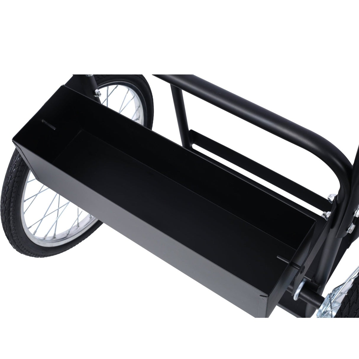 Large Dual Oxygen Tank Cart Dolly with Double Cylinder 20" Pneumatic Wheels Two Fastening Belts - Black - Fab Heavy Parts