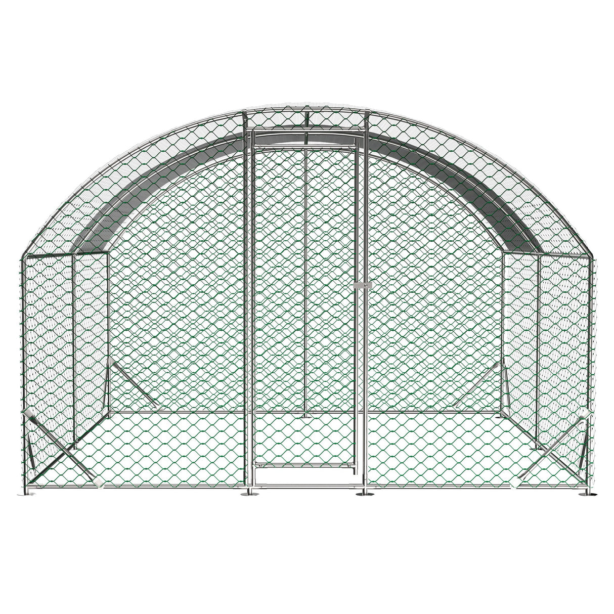 Large Metal Chicken Coop with Waterproof and Anti - UV Cover Dome Shaped Walk - in Fence Cage 9.84' x 13.12' x 6.56' - Fab Heavy Parts