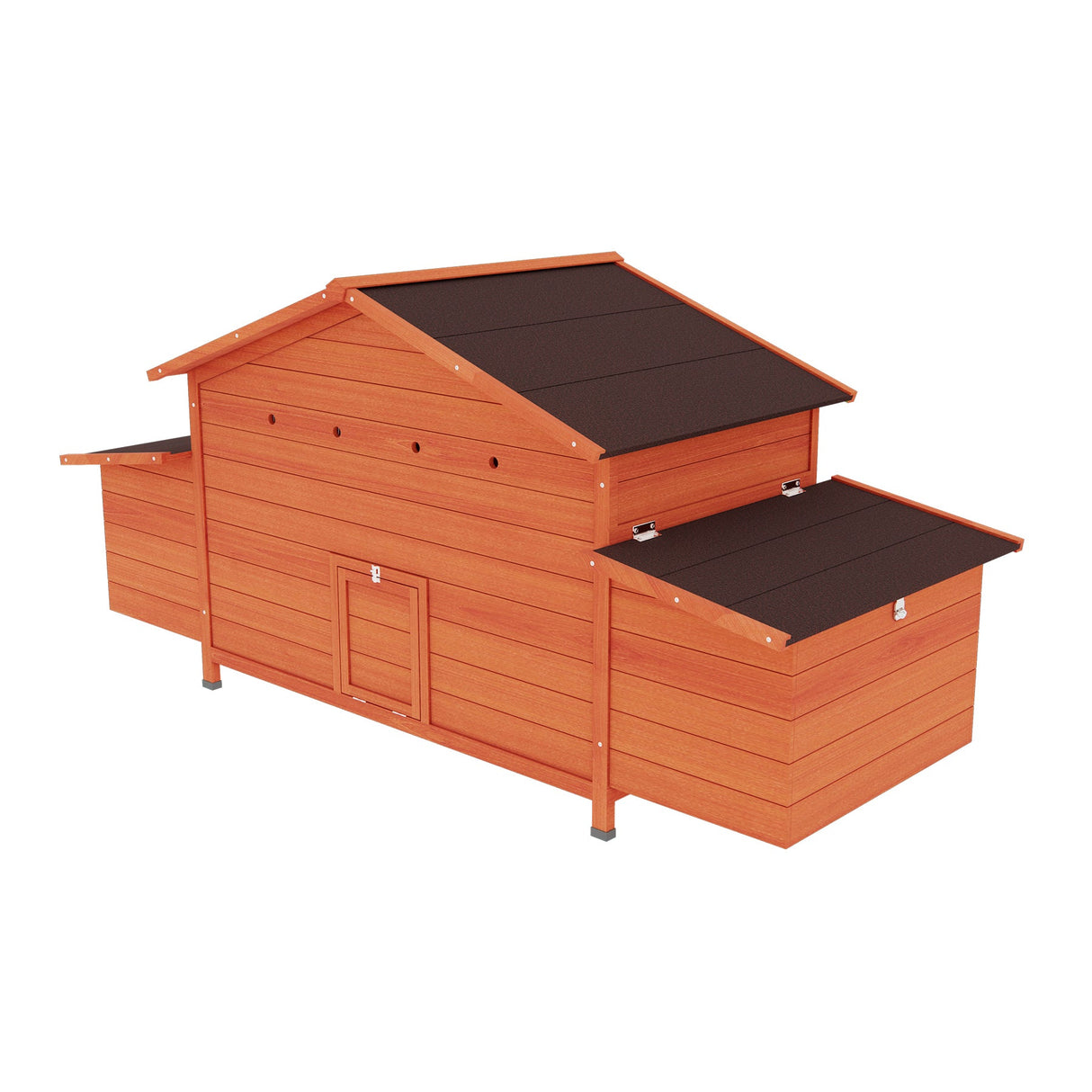 Large Wooden Chicken Coop with 2 Sides Nesting Boxes 2 Free - range Doors Leakproof Tray - Fab Heavy Parts