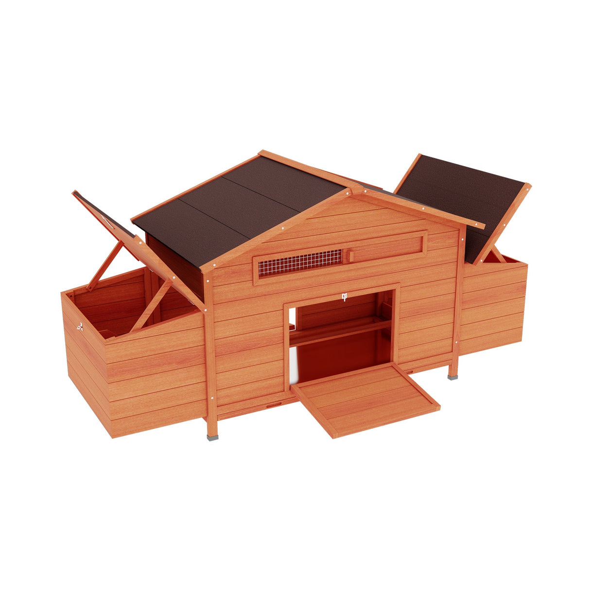 Large Wooden Chicken Coop with 2 Sides Nesting Boxes 2 Free - range Doors Leakproof Tray - Fab Heavy Parts