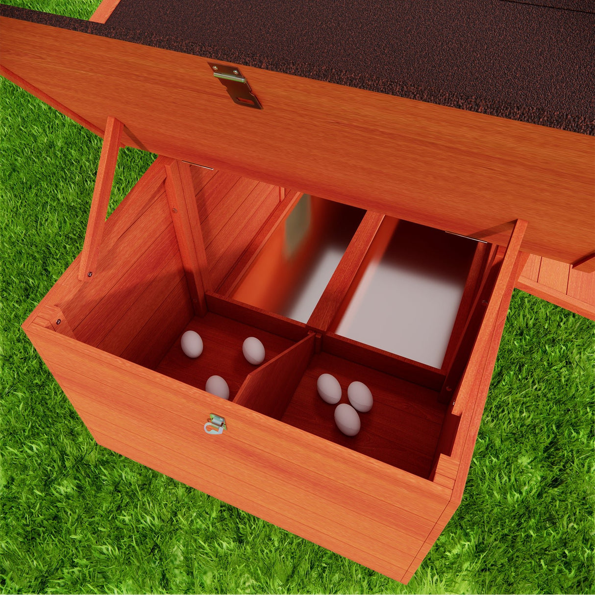 Large Wooden Chicken Coop with 2 Sides Nesting Boxes 2 Free - range Doors Leakproof Tray - Fab Heavy Parts