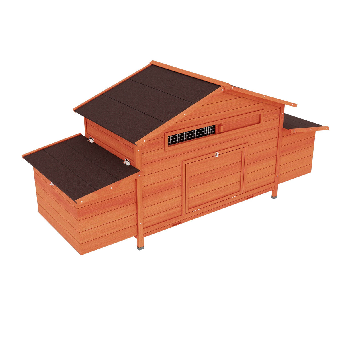 Large Wooden Chicken Coop with 2 Sides Nesting Boxes 2 Free - range Doors Leakproof Tray - Fab Heavy Parts