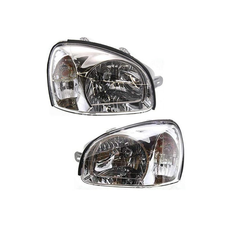 Left and Right Pair Set Headlamps HY2502121 HY2503121 for Hyundai Santa Fe 2001 - 2003 - Fab Heavy Parts