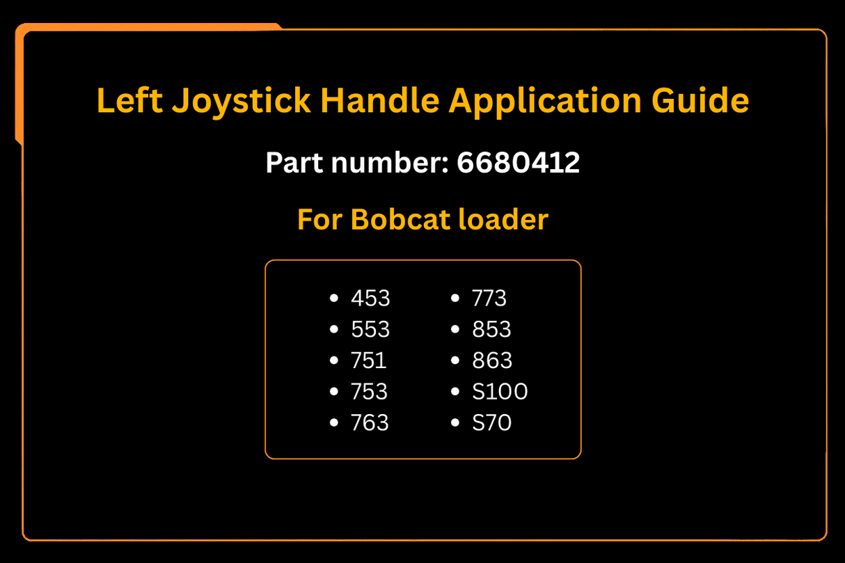 Left Joystick Handle 6680412 Aftermarket Replacement For Bobcat 453 553 751 753 763 773 853 863 S100 S70 - Fab Heavy Parts