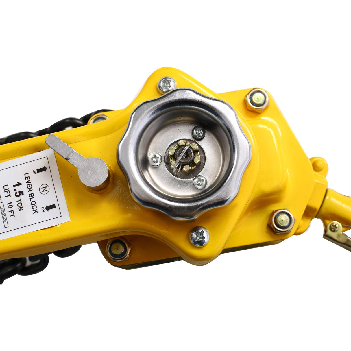 Lever Chain Hoist 3 Ton 6600LBS Capacity 20 FT with Heavy Duty Hooks Ratchet Lever Block Lift Puller - Yellow - Fab Heavy Parts