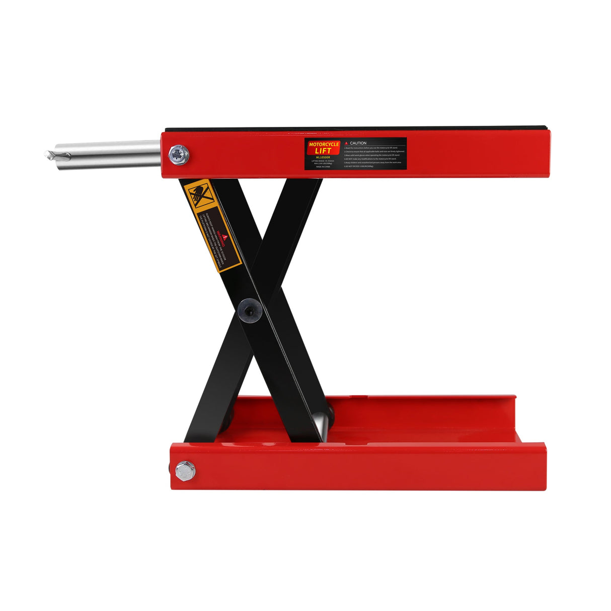 Lift Scissor Jack Steel Wide Deck Hoist Crank Center Stand 1100 LBS Capacity for Motorcycles ATVs Dirt Bikes - Fab Heavy Parts