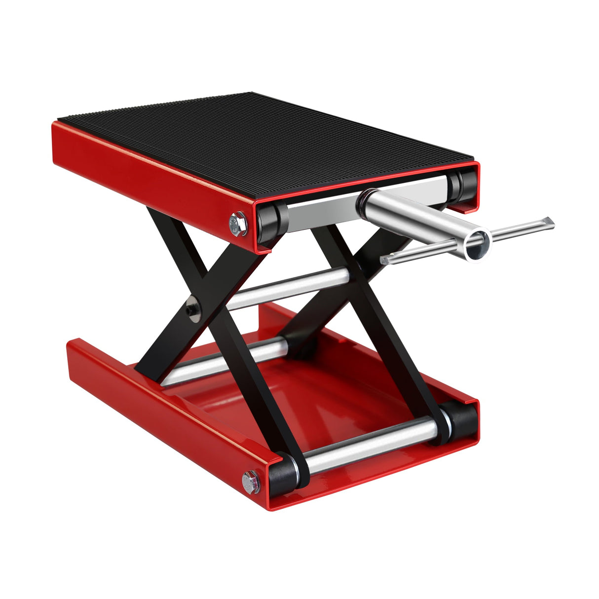 Lift Scissor Jack Steel Wide Deck Hoist Crank Center Stand 1100 LBS Capacity for Motorcycles ATVs Dirt Bikes - Fab Heavy Parts