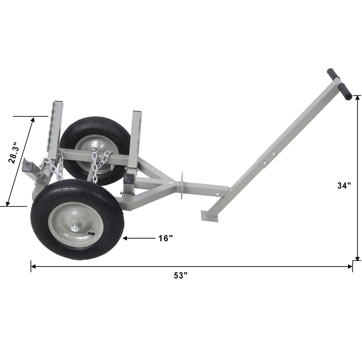 Log Dolly With Load Binder and Choker Chain 440Lbs - Fab Heavy Parts
