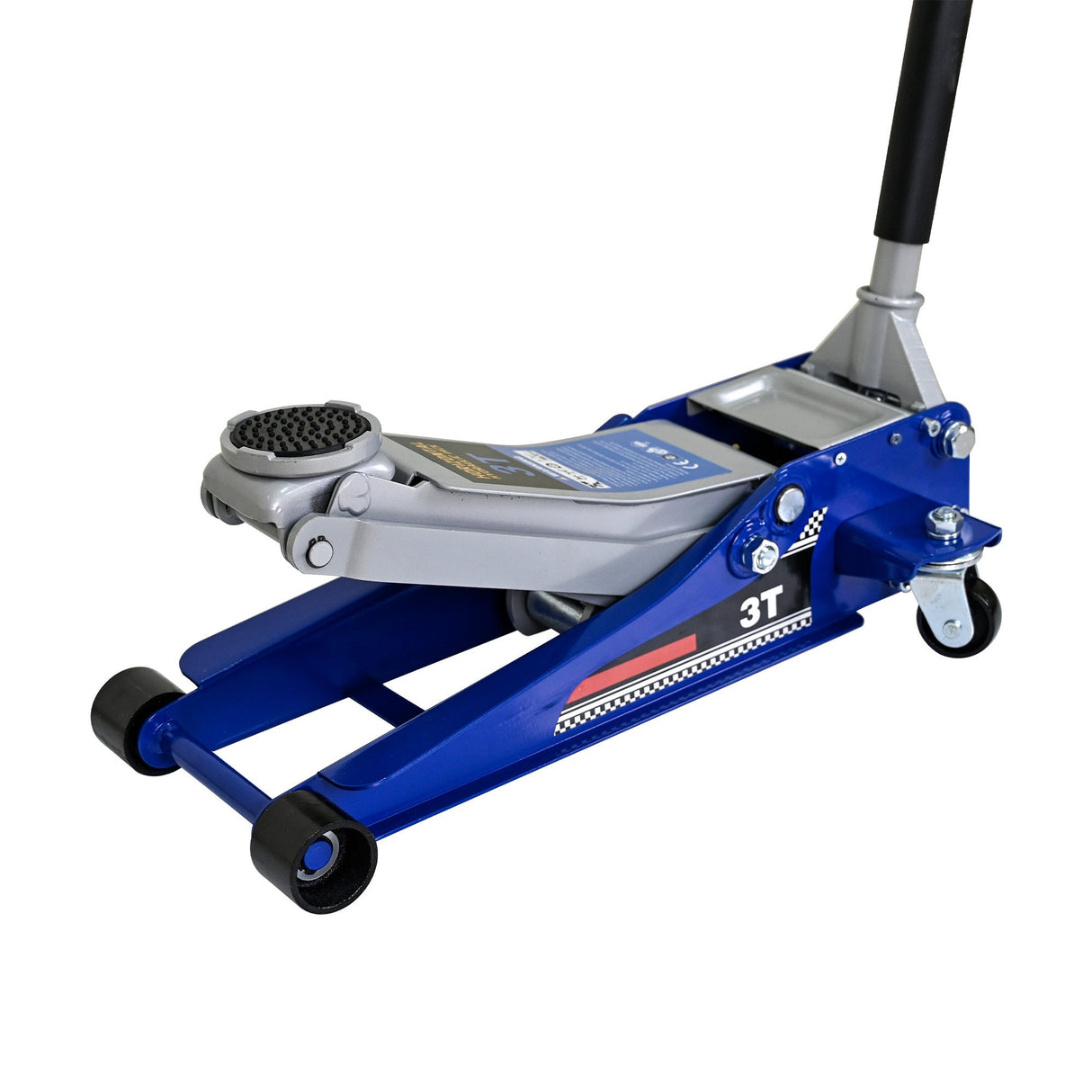 Low - Position Steel Vehicle Floor - Mounted Hydraulic Jack with Dual - Piston Quick - Lift Pump 3 - Ton 6,600 Lbs. Capacity - Fab Heavy Parts
