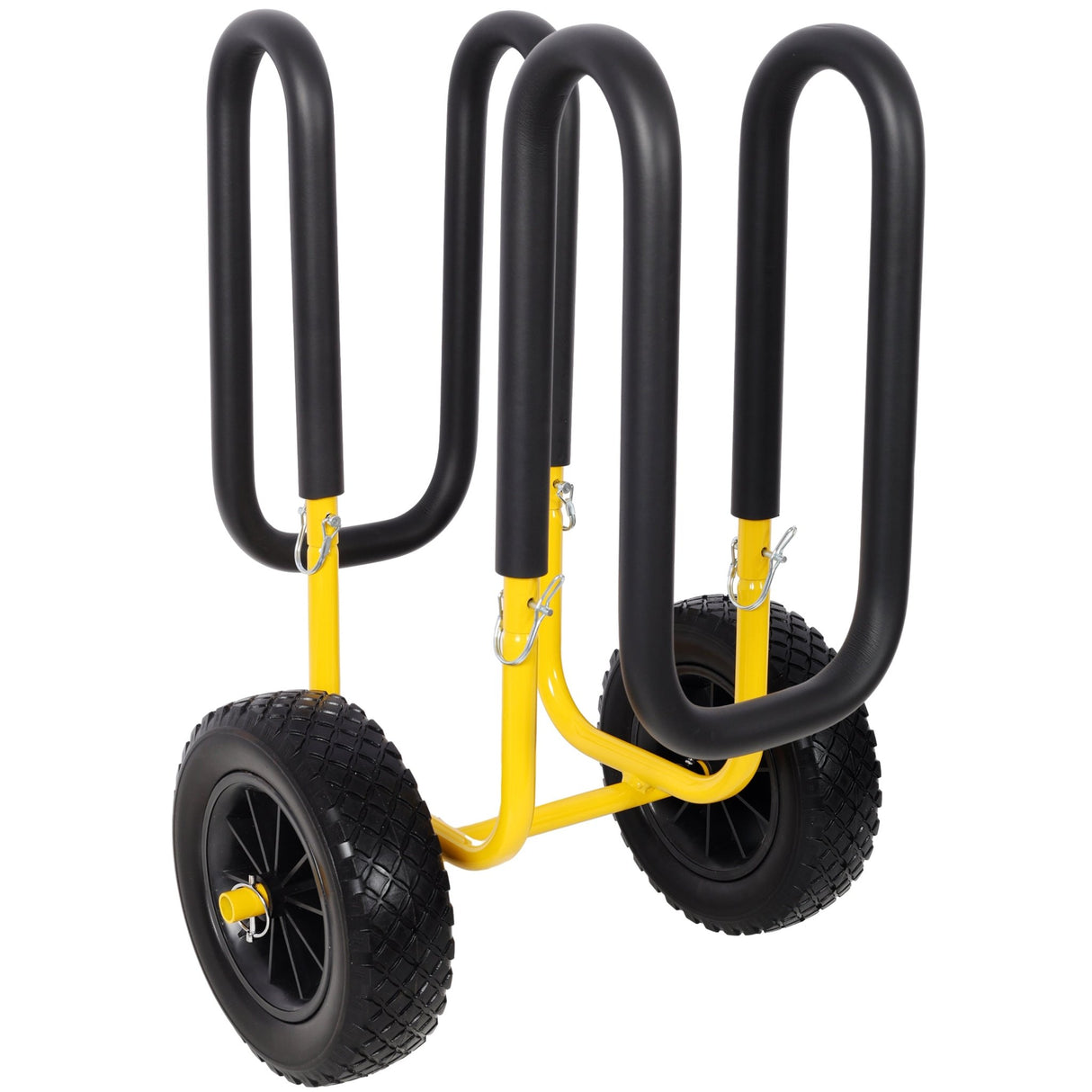 M Shape Suspenz Stand Up Paddle Board & Surfboard Transport Cart With 10in Flat - Free Tires 150 LBS SUP Carrier Trolley - Yellow - Fab Heavy Parts