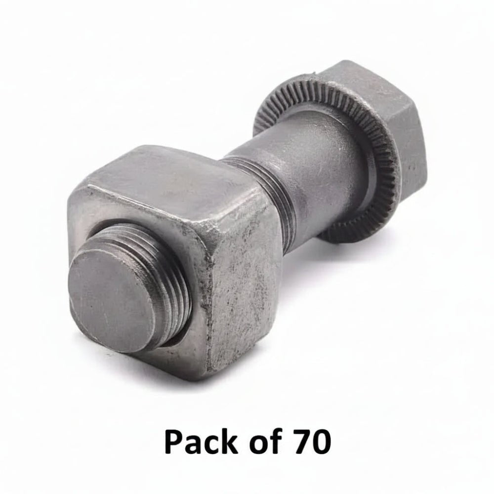 M22*65mm Track Shoe Bolt Chain Bolt with Nuts for Volvo CAT Fits Case Kobelco Fits Komatsu JD Excavator Loader- Pack of 70 - Fab Heavy Parts