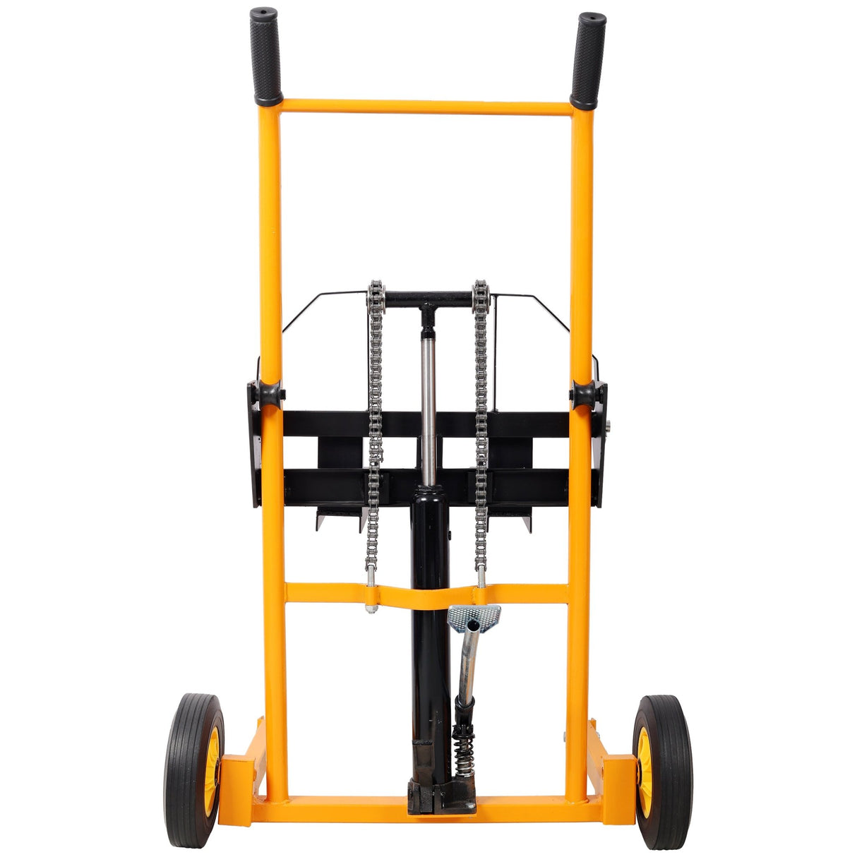 Manual Forklift Pallet Stakcer 440 Lbs Capacity Hydraulic Material Lift 35.5" Lift Height with Adjustable Forks and Fixed Legs 4PCS Wheels - Yellow - Fab Heavy Parts